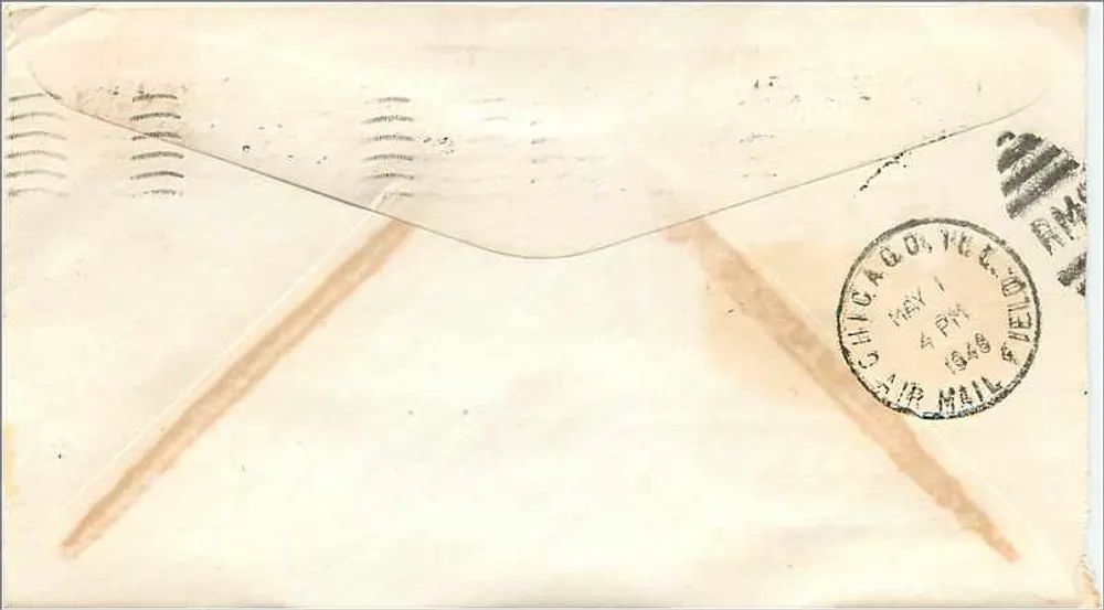 Wisconsin — 1848-1948 Centennial — 'America's Dairyland' — U.S. Air Mail - Rückseite