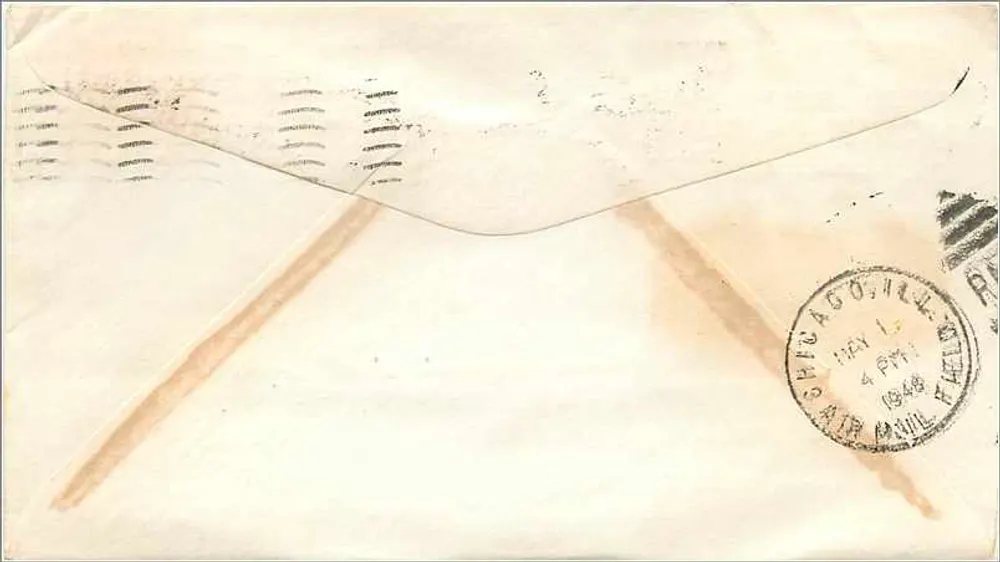 Wisconsin — 1848-1948 Centennial — 'America's Dairyland' — U.S. Air Mail - Rückseite
