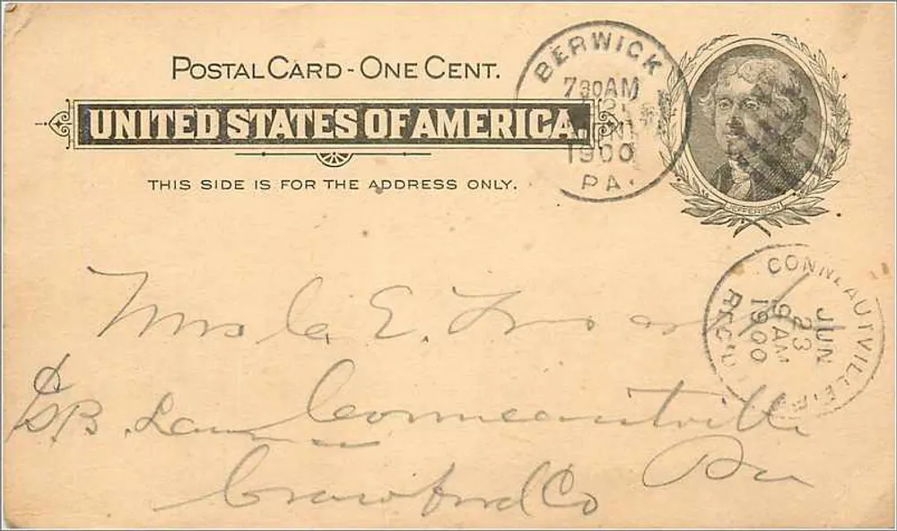 Berwick-sur-Delaware — Amerikanische Ansichtskarte aus dem Jahr 1900 — Verlag nicht sichtbar - Vorderseite