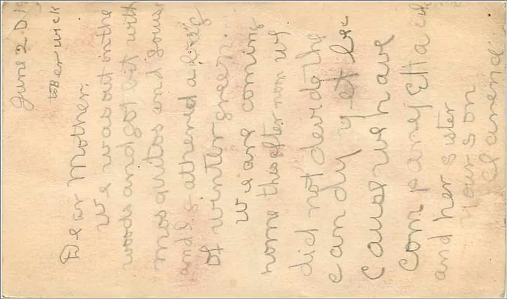 Berwick, Pennsylvania — amerikanische Ansichtskarte datiert Juni 1903 — Verlag United States of America, Seriennummer nicht sichtbar - Rückseite