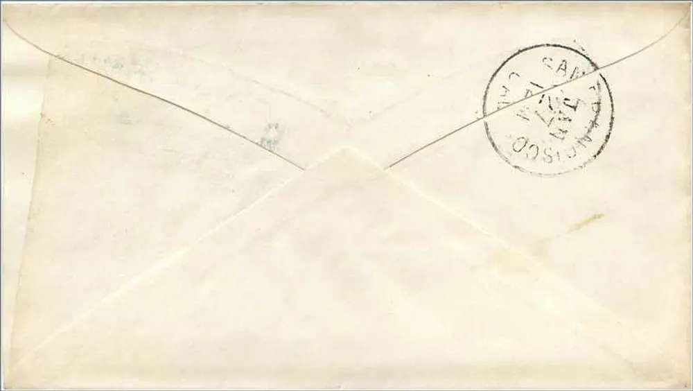 Washington — Umschlag an San Francisco versandt — 3-Cent-Stempel 1880 - Rückseite