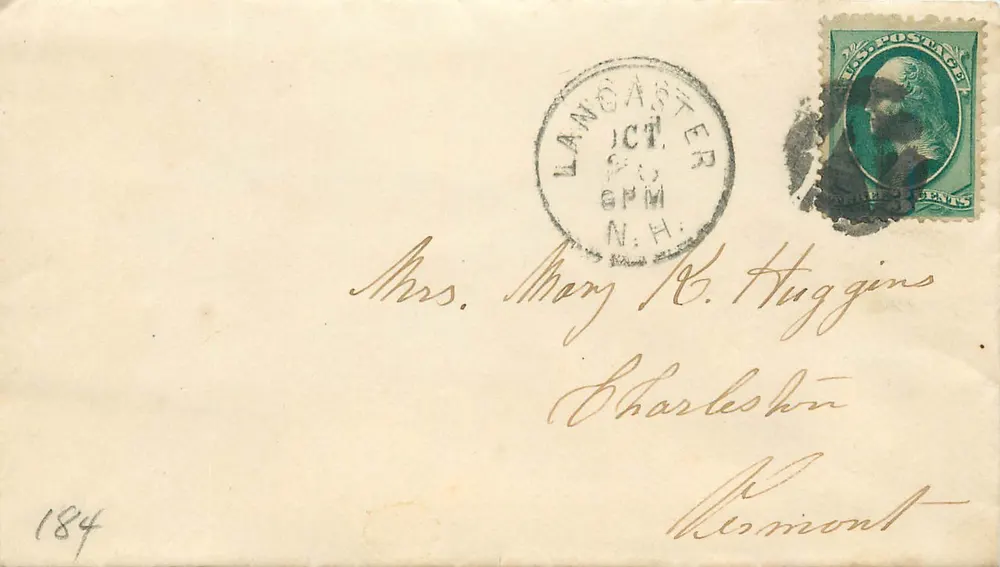Lancaster, N.H. — Enveloppe versée à Charleston, N.H. — Timbre postal américain 1893 - Recto
