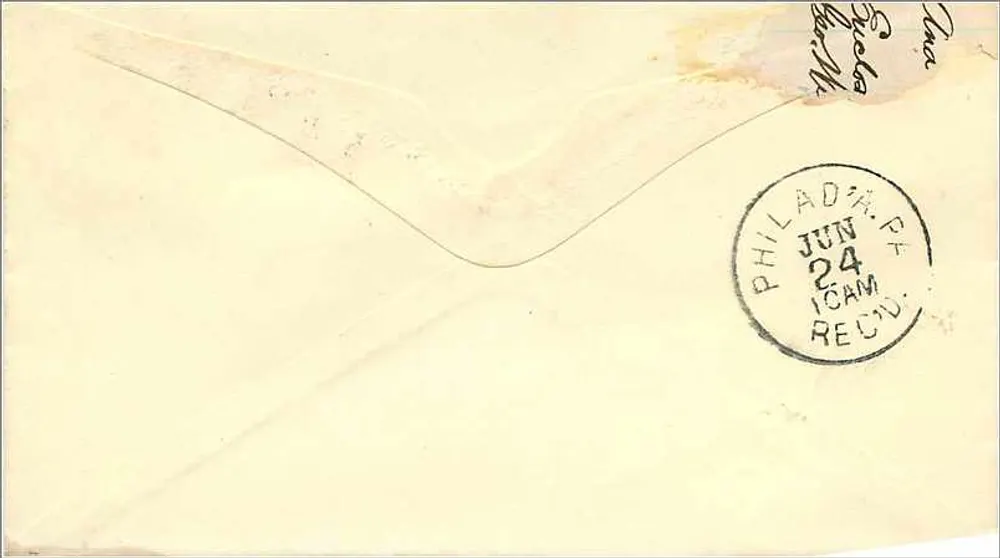 GAYALLTON PA — Carta para C. Forwer Esq. para Philadelphie — selo de 3 centavos George Washington - Verso