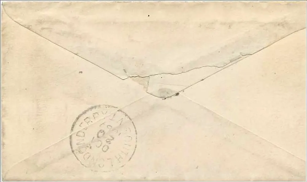 Norfolk, Massachusetts — antieke ansichtkaart gedateerd oktober 1887 — zegel van 2 cent - Achterkant