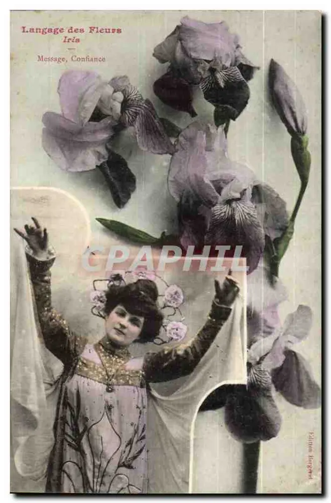 Sprache der Blumen — Iris — Nachricht, Vertrauen — Édition Berger-Levrault - Vorderseite