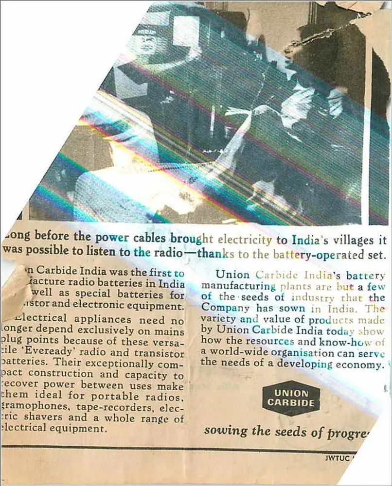 Union Carbide India — propaganda em carta postal — editor Union Carbide India - Verso