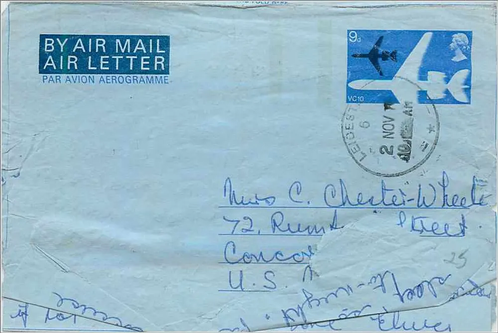 Luftbrief — England nach Vereinigten Staaten — Verlag 'BY AIR MAIL AIR LETTER' — Serie VC10 - Vorderseite