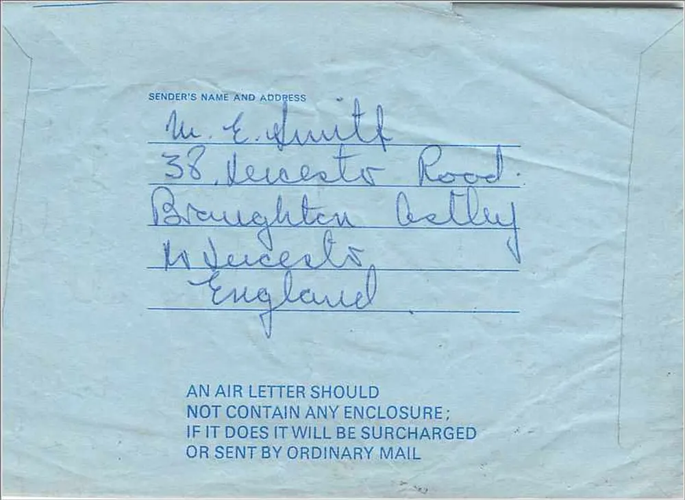 Luftbrief — England nach Vereinigten Staaten — Verlag 'BY AIR MAIL AIR LETTER' — Serie VC10 - Rückseite