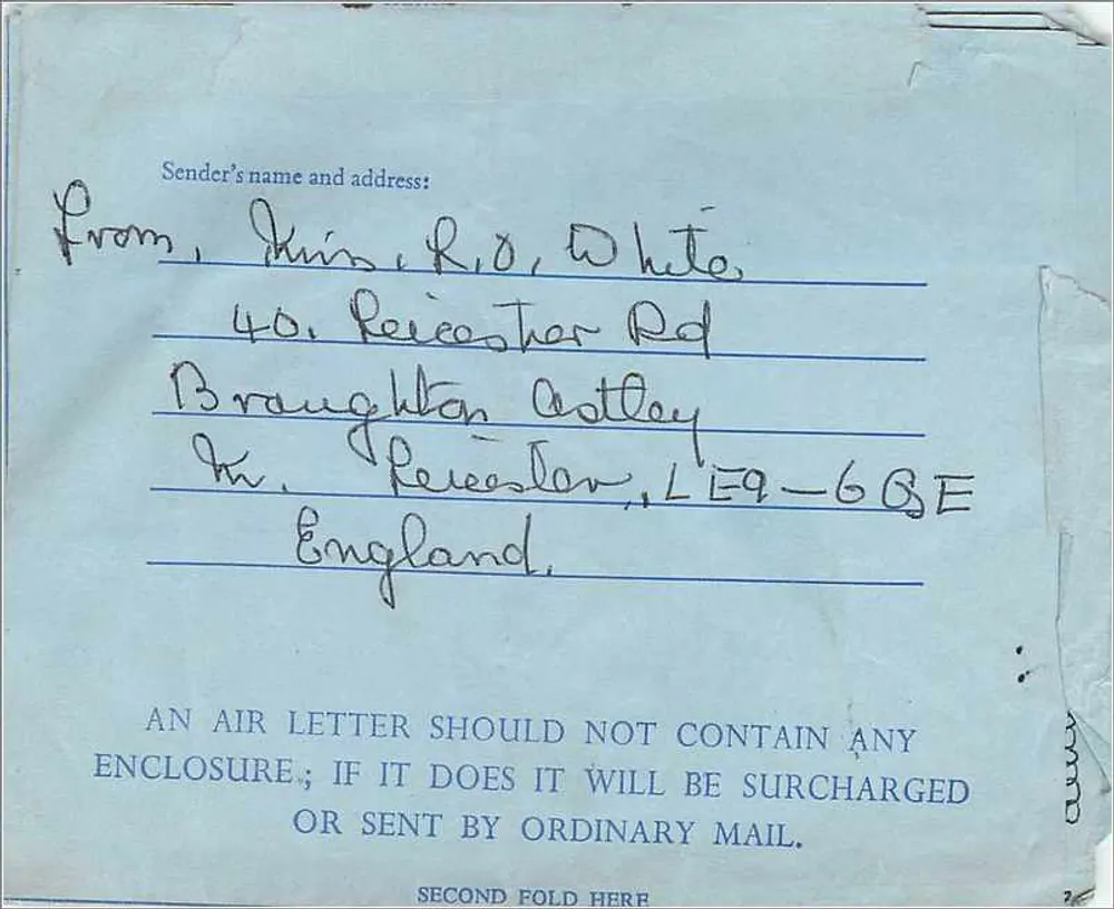 Luftbild von Leicester — 25. Juni 1968 — Verlag nicht sichtbar - Rückseite