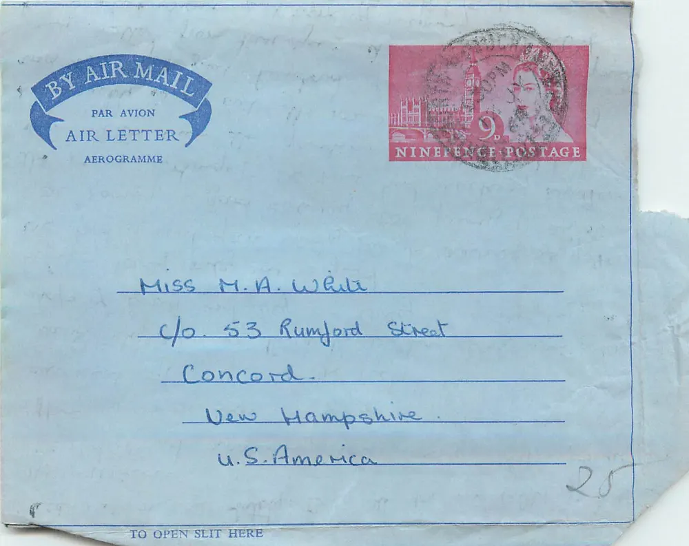 Luftbild — Frau M.A. Wéla, Concord, New Hampshire — Verlag nicht sichtbar - Vorderseite