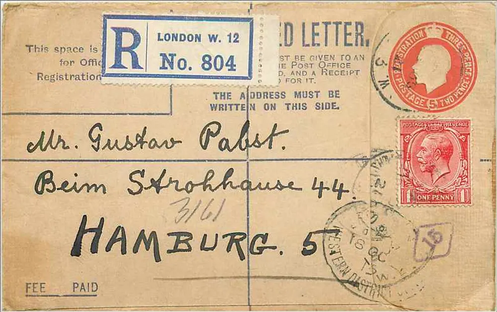 London — Empfohlene Briefmarkierung — London W.12 Büro, Nr. 804 - Vorderseite