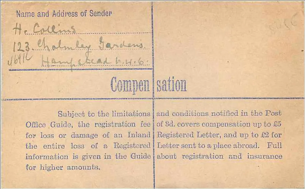 Kilburn — Empfangsgesicherte Briefkarte — British Post Office - Rückseite