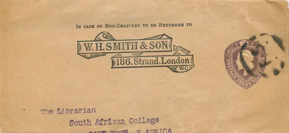 Karta pocztowa W.H. Smith & Son — South African College, Cape Town — znaczek 3d - Awers