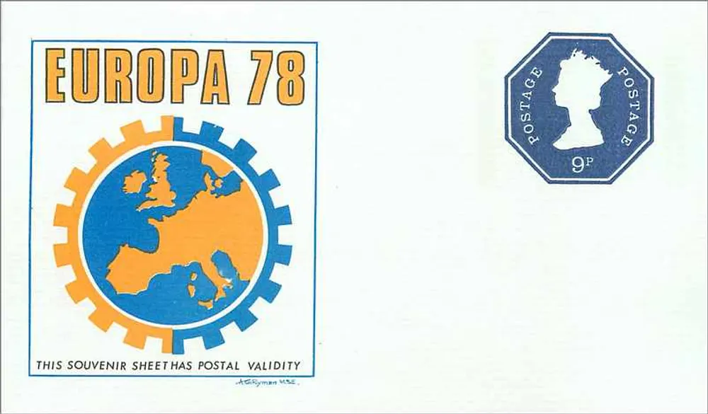 Europa 78 — Erinnerungsblatt mit Postwertzeichen — British Post Office, Nr. 0827 - Vorderseite