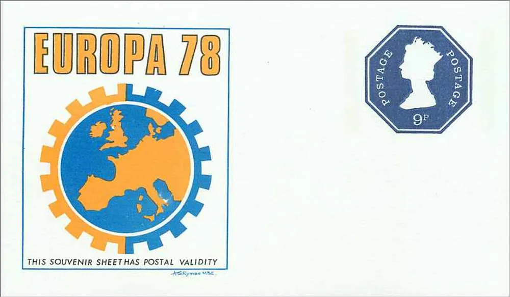 Europa 78 — Erinnerungsblatt mit Postwertzeichen — Großbritannien, Nr. 0828 - Vorderseite