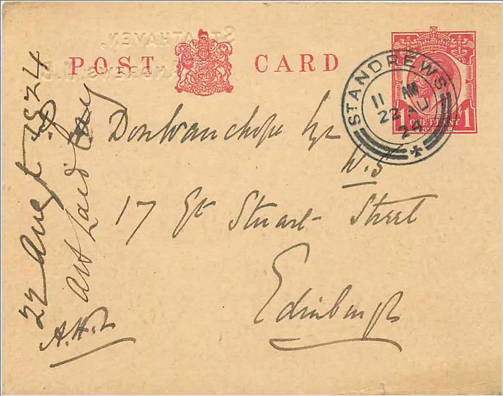 Strathaven, St Andrews, N.B. — Correspondência familiar — editor não visível - Frente