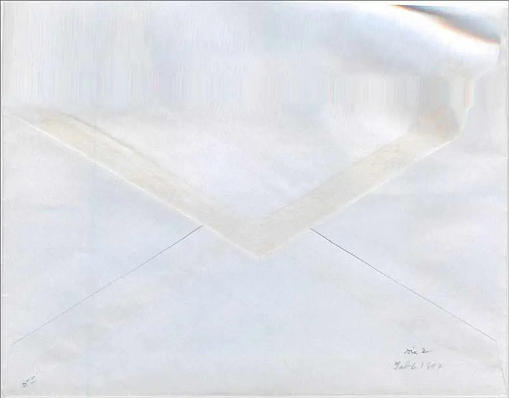 Karta pocztowa — dwa znaczki po 1 penny — datowana 6.1984 - Rewers