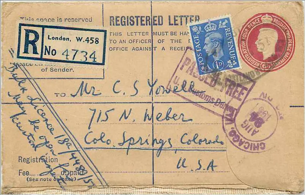 Registerkarte — London — Verlag B. A. SHABY, Ltd. — Seriennummer 4734 - Vorderseite