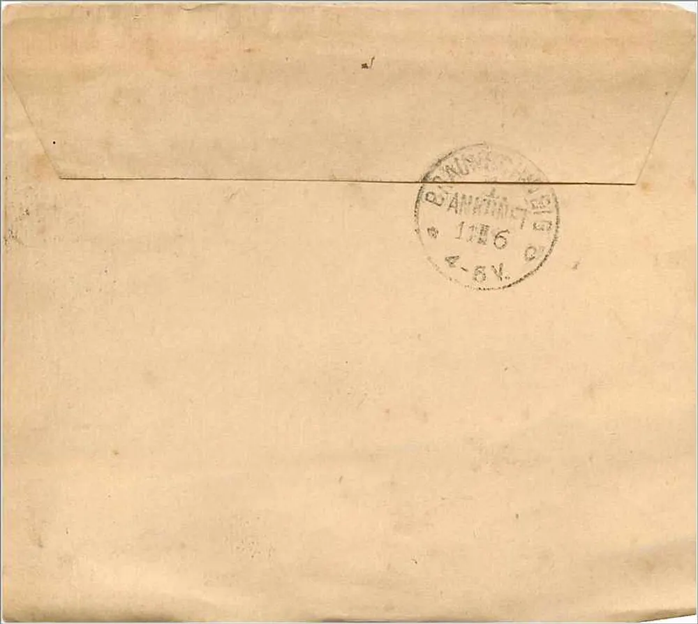 Braunschweig — Envelope comercial para a sociedade de juta — carimbo de ½ pfennig - Verso