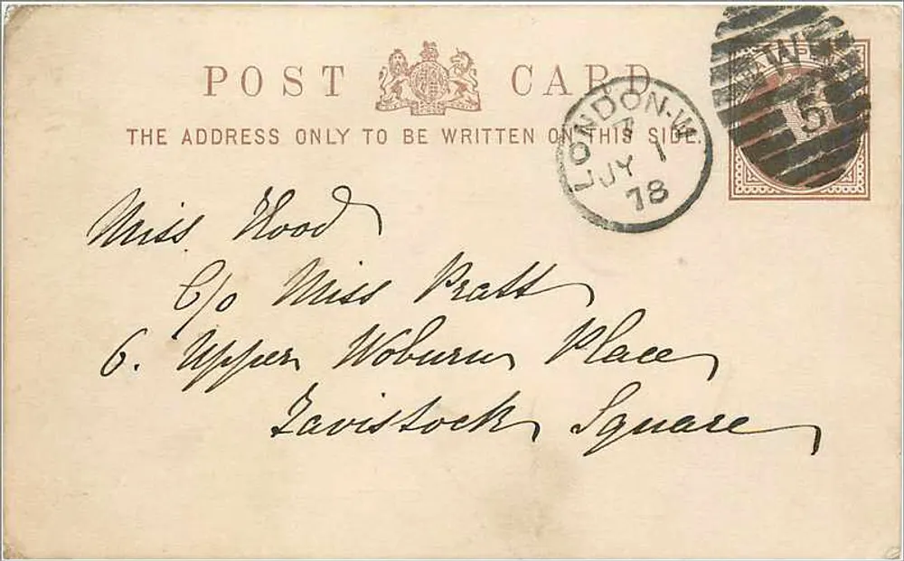 Londra — cartolina postale datata luglio 1878 — editore non identificato - Recto