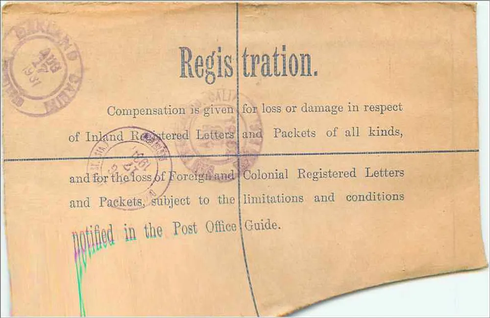 St. Ives, Cornwall — Empfohlene Briefmarken — Postamt - Rückseite