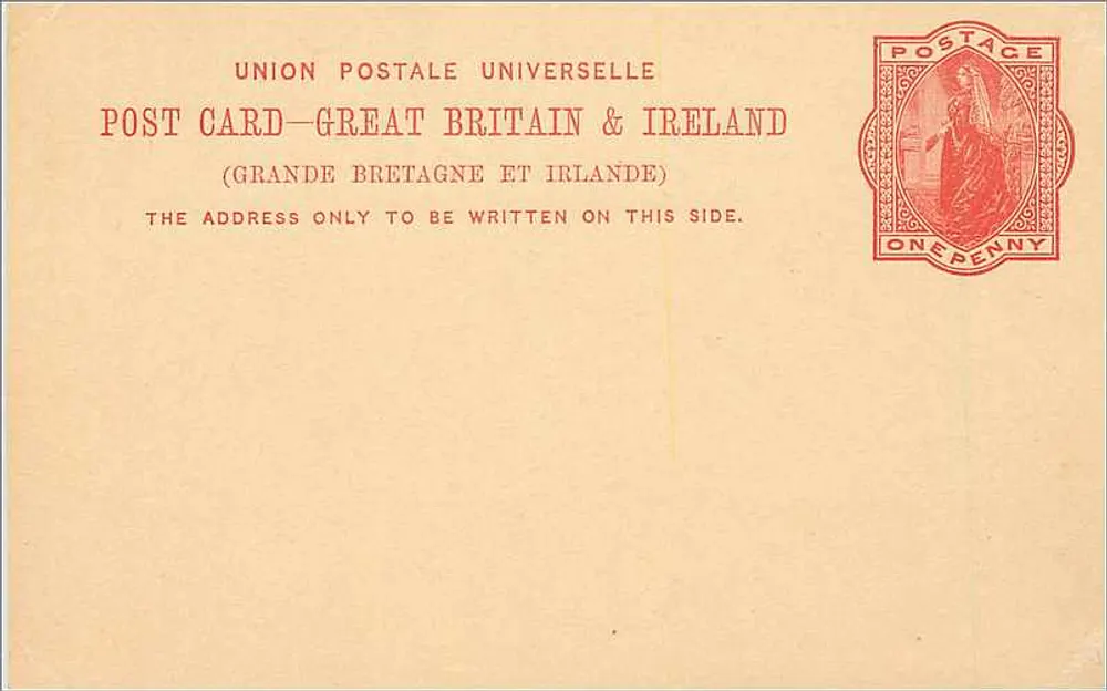 Britische Ansichtskarte — Universal Postal Union — 1 Penny-Stempel - Vorderseite