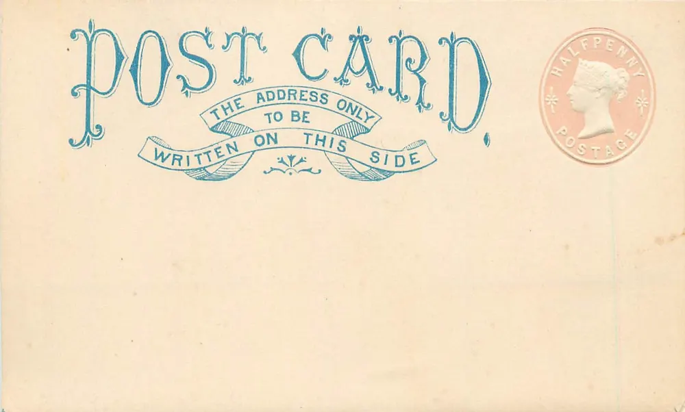 Englische Ansichtskarte — gedruckter Text — 1/2 Penny-Stempel - Vorderseite