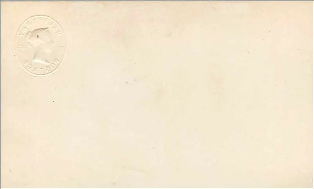 Englische Ansichtskarte — gedruckter Text — 1/2 Penny-Stempel - Rückseite