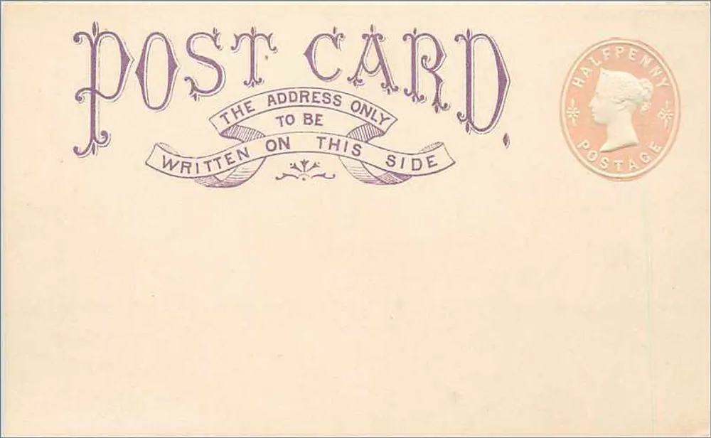 Leere Ansichtskarte — 1/2 Penny-Stempel (1874) — unbekannter Verleger - Vorderseite