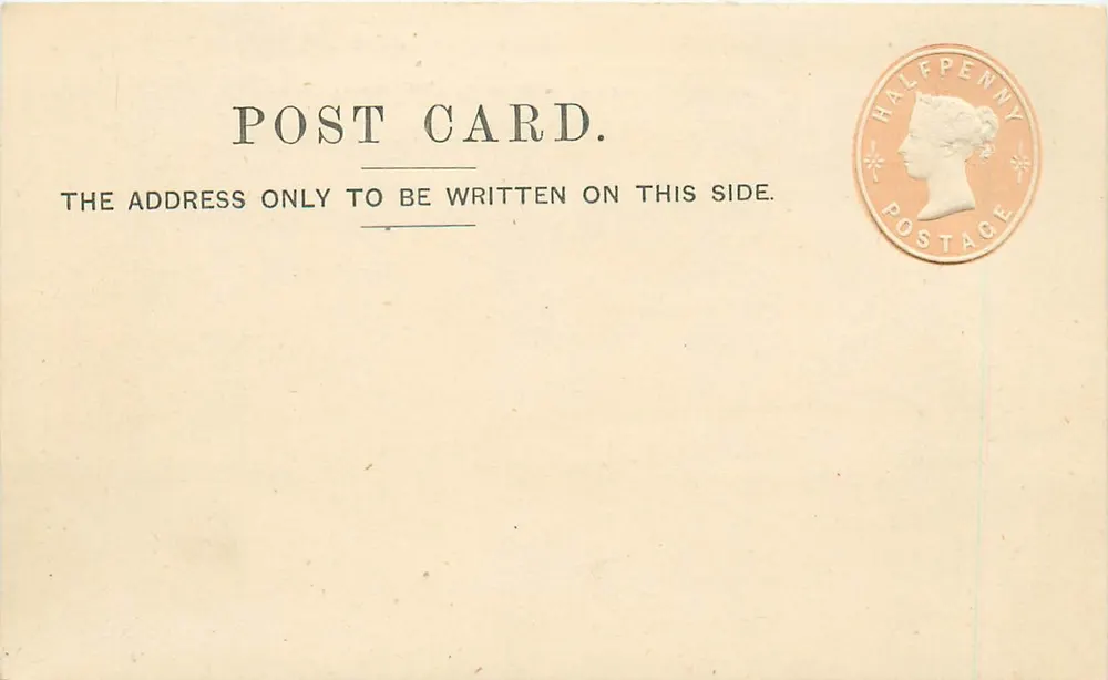 Ansichtskarte mit Halbpfennig-Stempel — Stanley, Gibbons & Co., Plymouth, 187 - Vorderseite