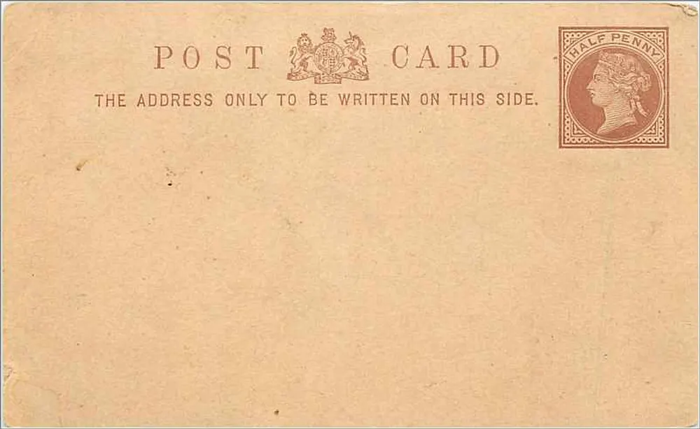 Britische Ansichtskarte — Rückseite — Halbpfennig-Stempel - Vorderseite