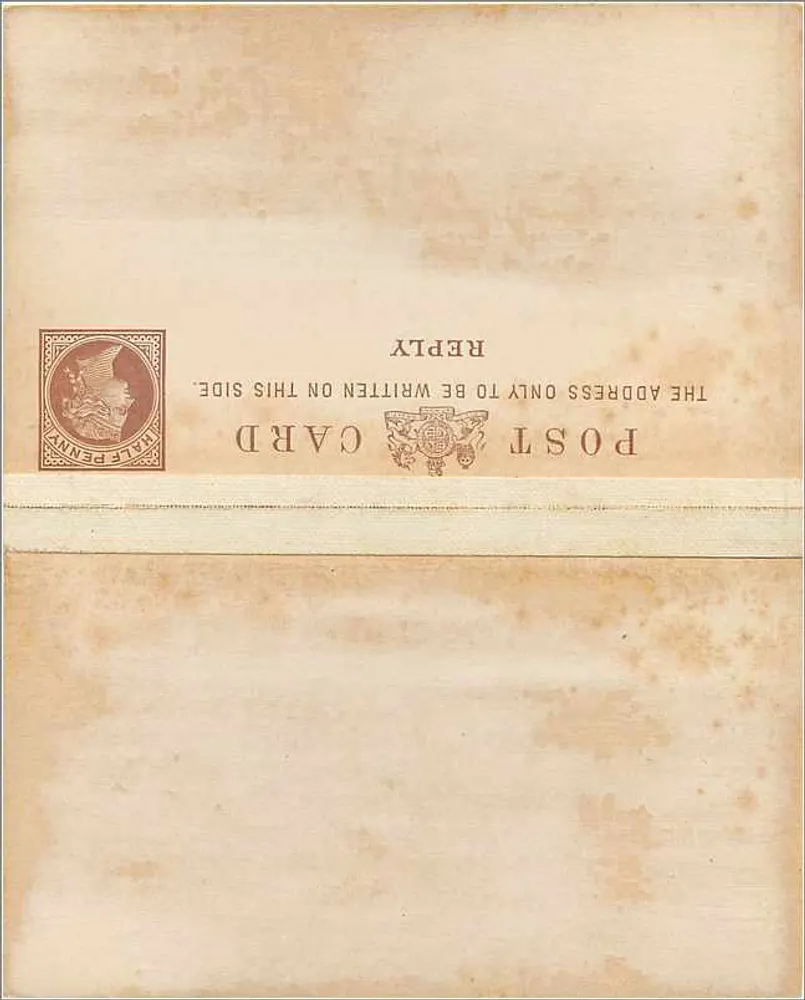 Antwortkarte — Halbpfennig-Stempel — Verleger nicht sichtbar - Rückseite