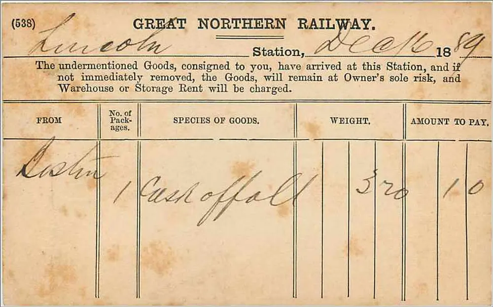 Lincoln — Great Northern Railway — Karte mit Halbpfennig-Stempel - Rückseite
