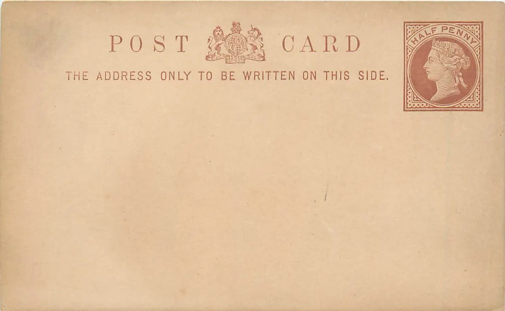 Britische Ansichtskarte — Rückseite — Halbpfennig-Stempel - Vorderseite