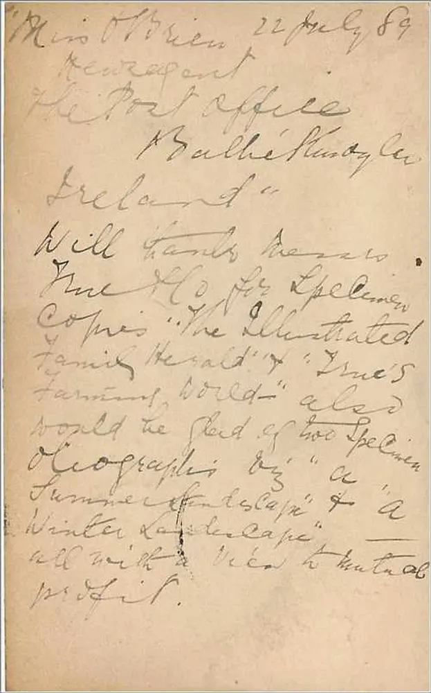 Postkarte von Dublin — Adresse an den Verlag in Irland — Stempel und Postmarken von 1868 - Rückseite