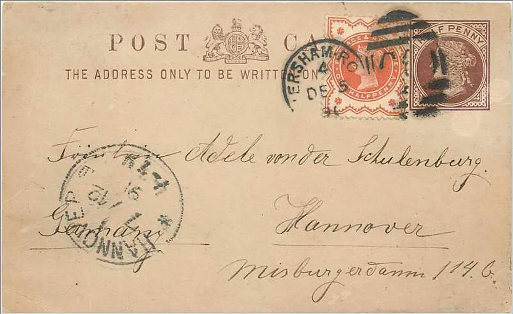 Carta postal de Hersham (Inglaterra) — cerca de 1900 — editor não identificável - Frente