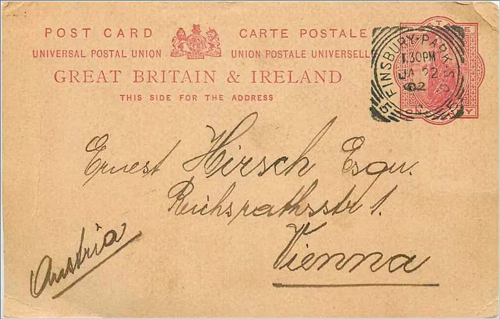 Wien — Ansichtskarte gesendet von Seinsburg-Park — Verlag Great Britain & Ireland - Vorderseite