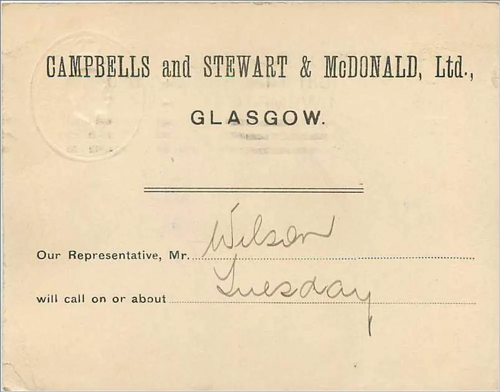 Glasgow — Negócio comercial — Campbells and Stewart & McDonald, Ltd. - Verso