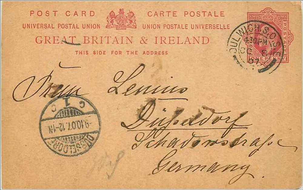 Dulwich - Londra — cartolina universale Gran Bretagna & Irlanda, edita dalla Unione Postale Universale - Recto
