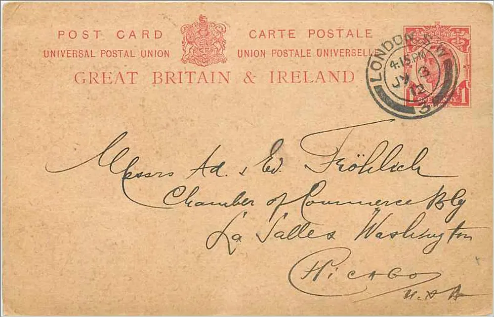 London — Ansichtskarte von Großbritannien & Irland — Verleger Universal Postal Union, Seriennummer nicht sichtbar - Vorderseite