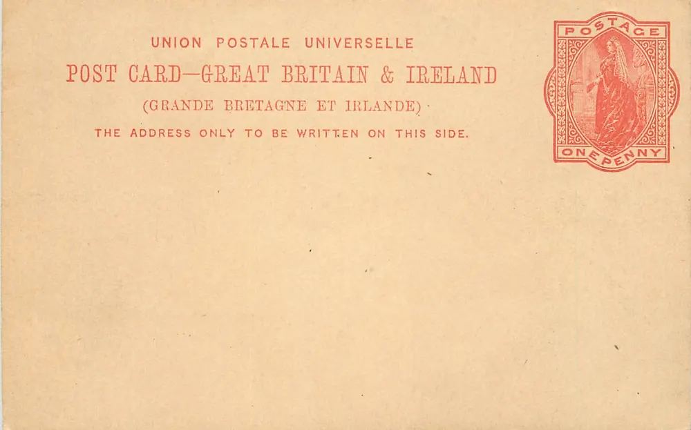 Britische Ansichtskarte — Universal Postal Union — 1 Penny-Stempel - Vorderseite