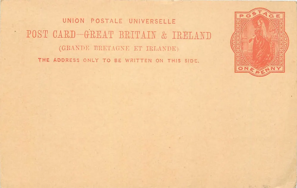 Universelle Postkarte — Großbritannien und Irland — 1 Penny-Stempel - Vorderseite
