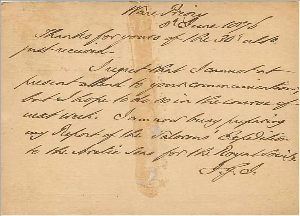 Ausländische Karte — Bestimmt für die Akademie von Messina — Briefmarke und Stempel von Béjaïa - Rückseite