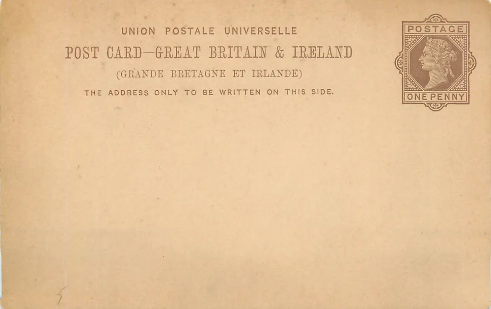 Britische Ansichtskarte — Universal Post Union — 1 Penny-Stempel - Vorderseite