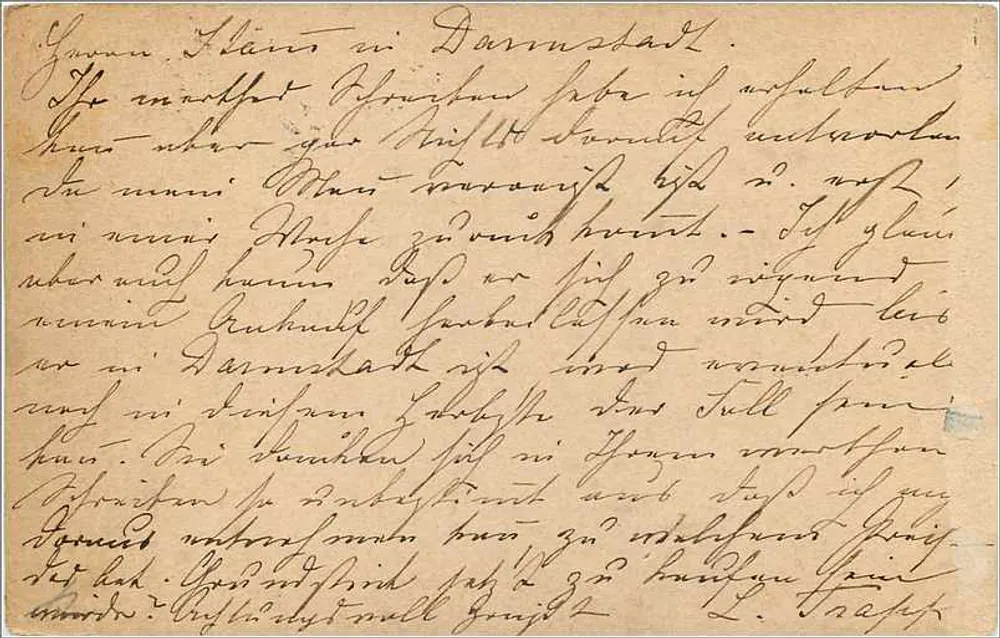 Postkarte aus Großbritannien und Irland — Darmstadt, Deutschland — 1916 - Rückseite