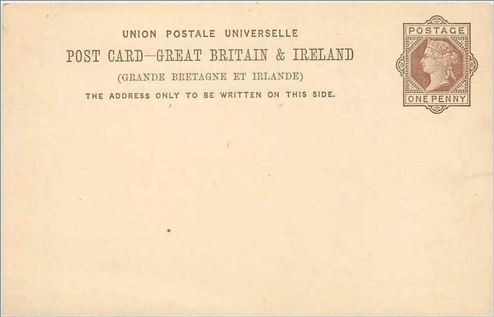 Allgemeine Ansichtskarte — Großbritannien und Irland — 1-Penny-Stempel - Vorderseite