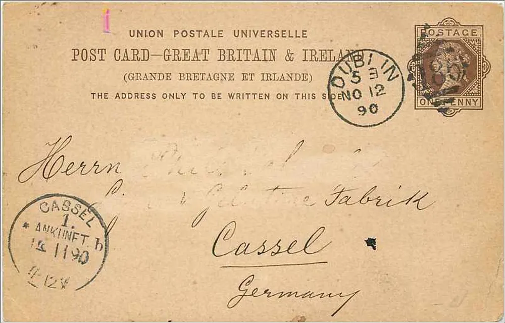Dublin — Angebotserfordernis — Universal Post Union, Großbritannien und Irland - Vorderseite