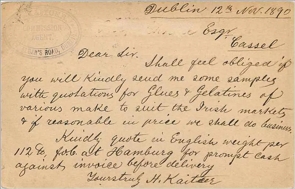 Dublin — Angebotserfordernis — Universal Post Union, Großbritannien und Irland - Rückseite