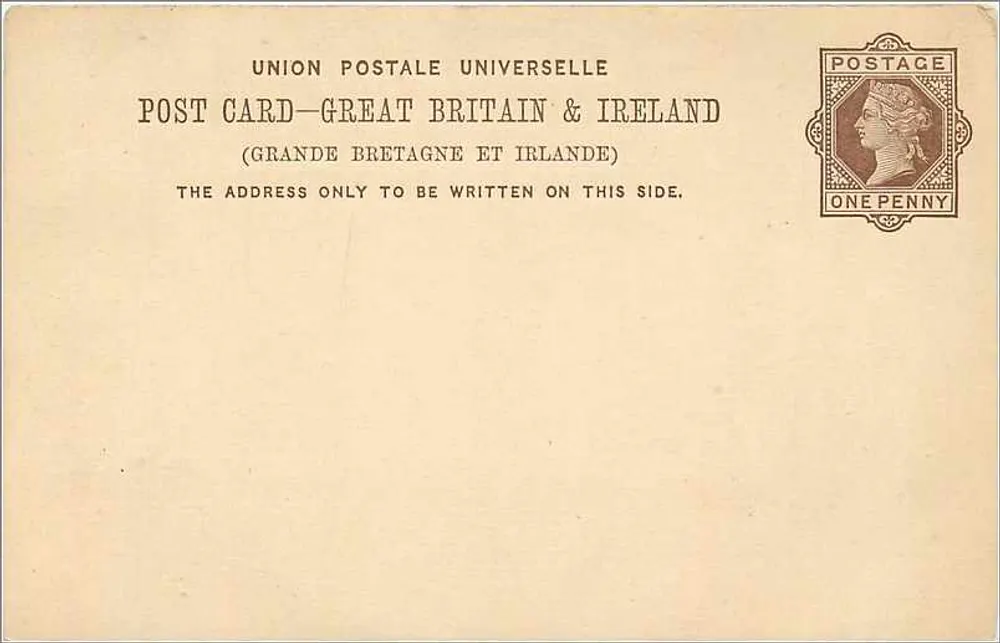 Universal-Karteikarte — Großbritannien und Irland — 1 Penny-Stempel - Vorderseite
