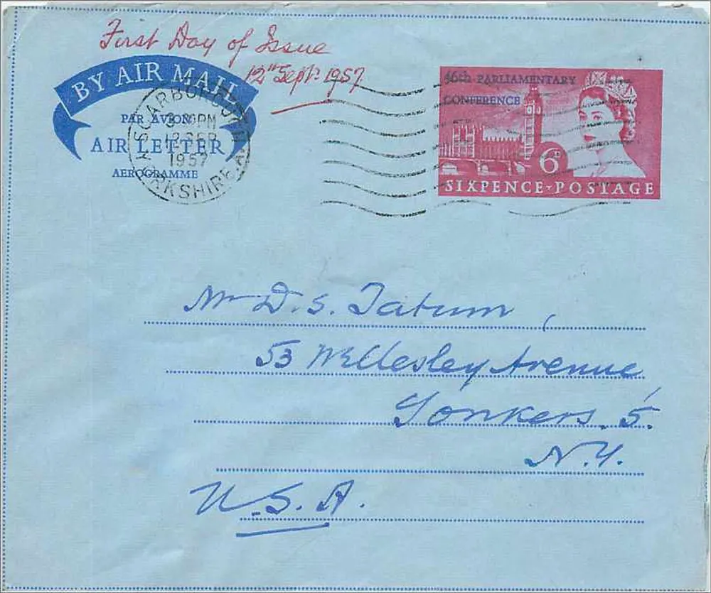 Par Avon DPM — 46. Parlamentskonferenz — 12. Sept. 1957 — 6 Pence - Vorderseite